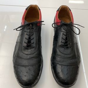 Men’s black ostrich leather driving shoes 11M